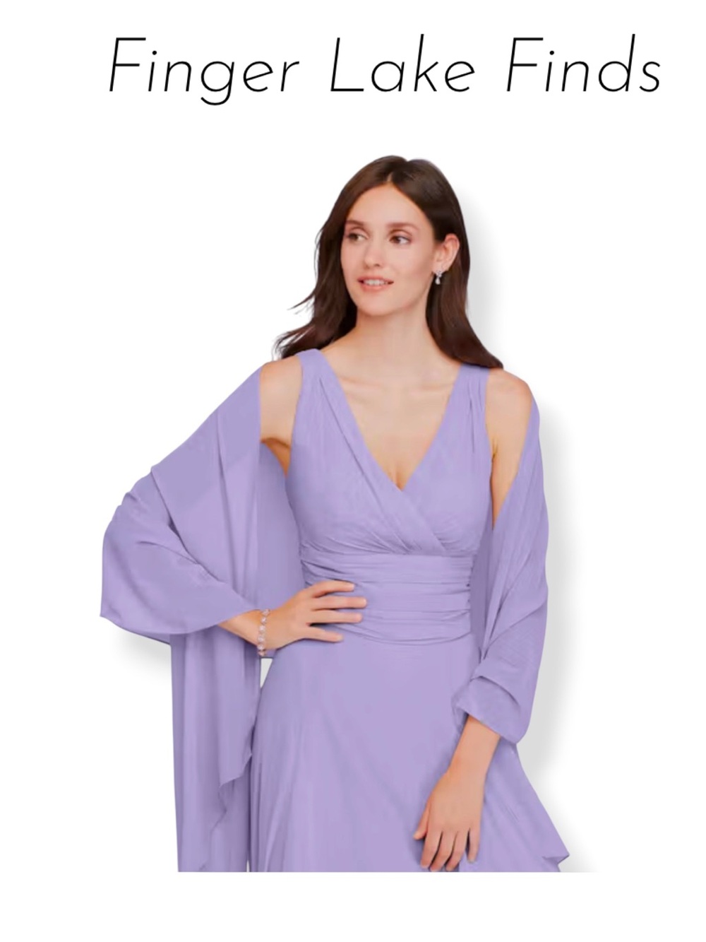 David's Bridal Lilac Chiffon Scarf/Wrap